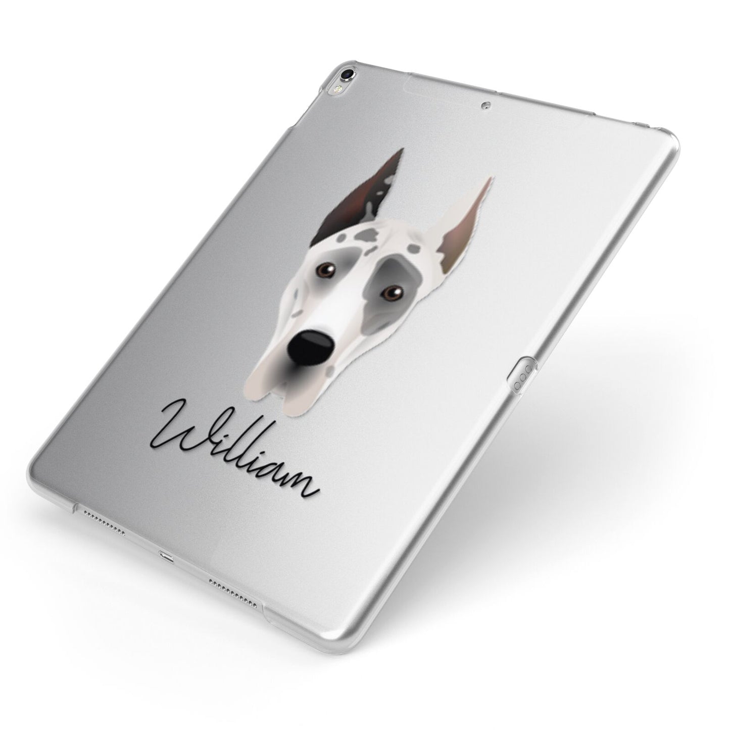 Great Dane Personalised Apple iPad Case on Silver iPad Side View