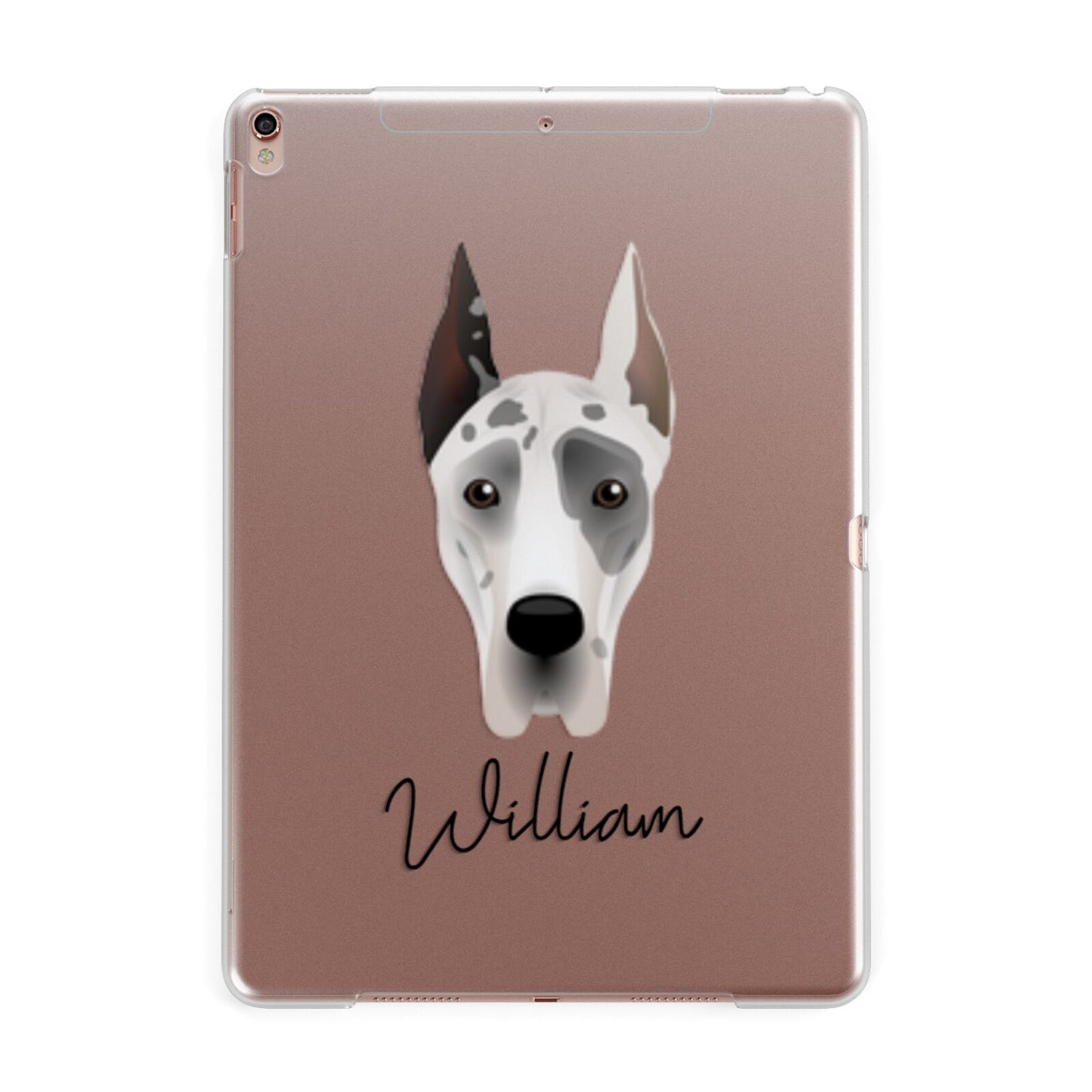 Great Dane Personalised Apple iPad Rose Gold Case