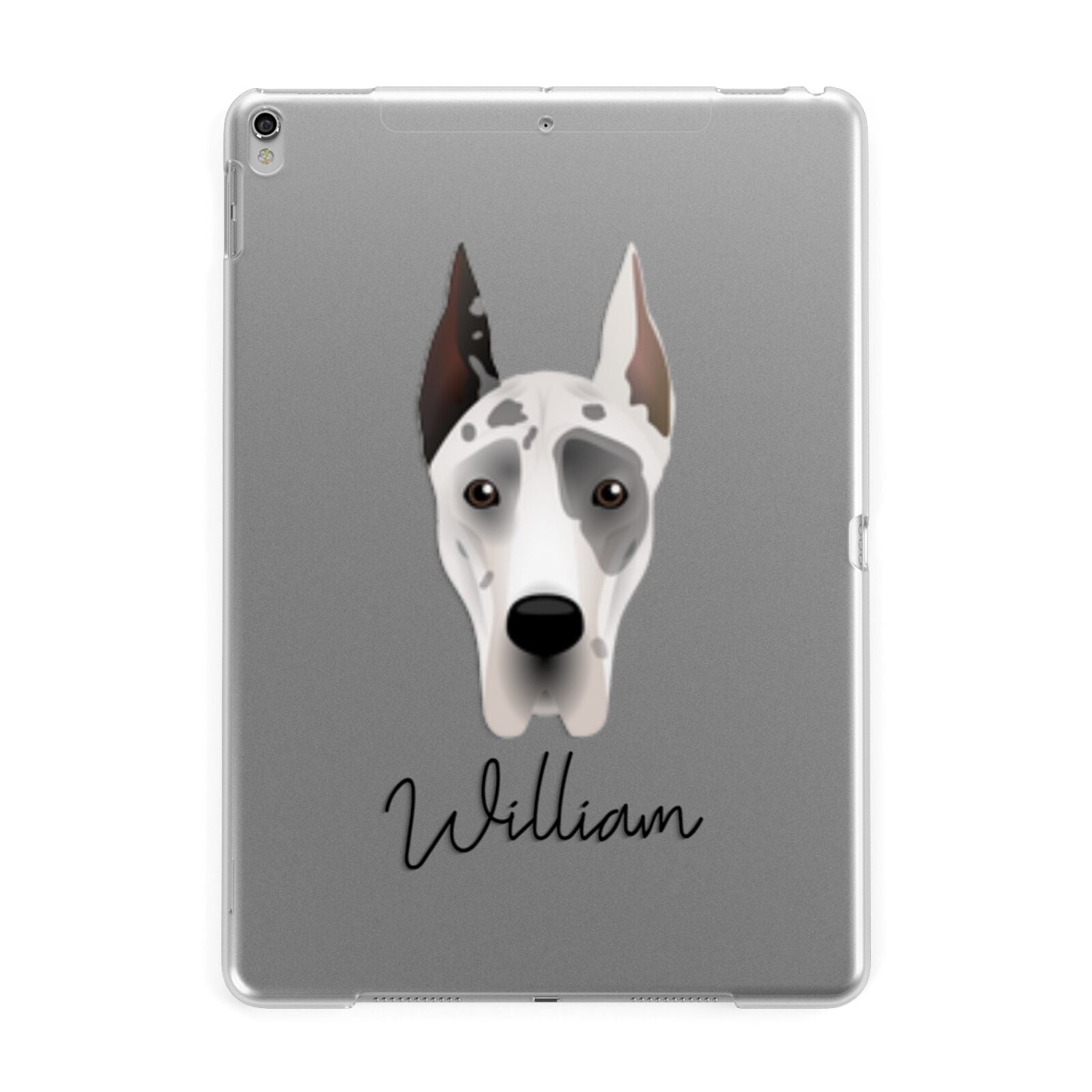Great Dane Personalised Apple iPad Silver Case