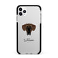 Great Dane Personalised Apple iPhone 11 Pro Max in Silver with Black Impact Case