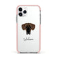 Great Dane Personalised Apple iPhone 11 Pro in Silver with Pink Impact Case