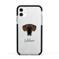 Great Dane Personalised Apple iPhone 11 in White with Black Impact Case
