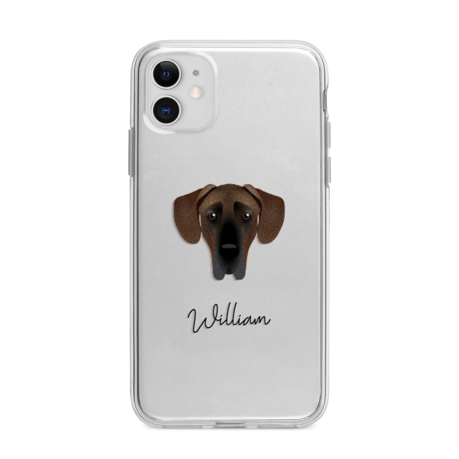 Great Dane Personalised Apple iPhone 11 in White with Bumper Case