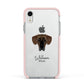 Great Dane Personalised Apple iPhone XR Impact Case Pink Edge on Silver Phone