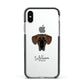 Great Dane Personalised Apple iPhone Xs Impact Case Black Edge on Silver Phone