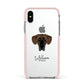 Great Dane Personalised Apple iPhone Xs Impact Case Pink Edge on Silver Phone