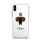 Great Dane Personalised Apple iPhone Xs Impact Case White Edge on Silver Phone