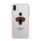 Great Dane Personalised Apple iPhone Xs Max Impact Case Pink Edge on Silver Phone