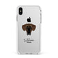 Great Dane Personalised Apple iPhone Xs Max Impact Case White Edge on Silver Phone