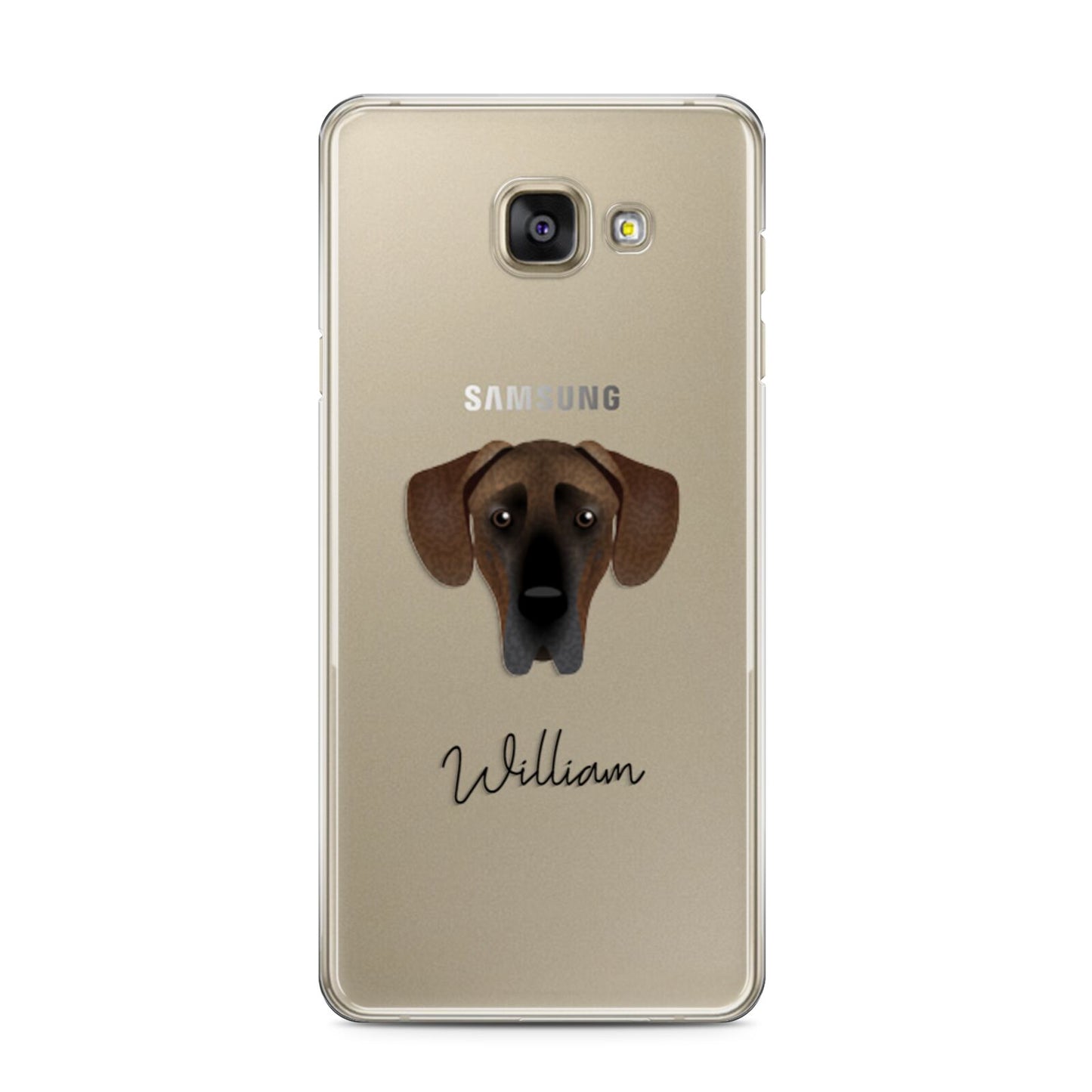 Great Dane Personalised Samsung Galaxy A3 2016 Case on gold phone
