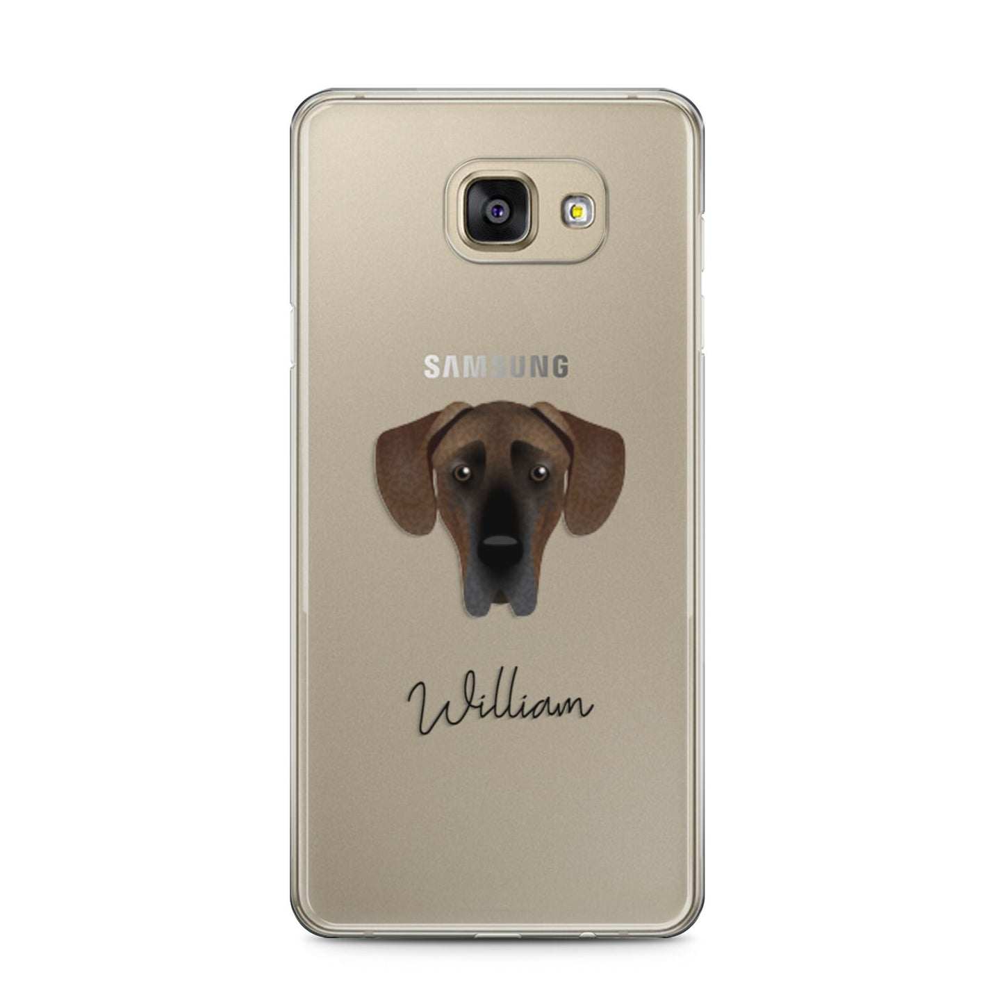 Great Dane Personalised Samsung Galaxy A5 2016 Case on gold phone