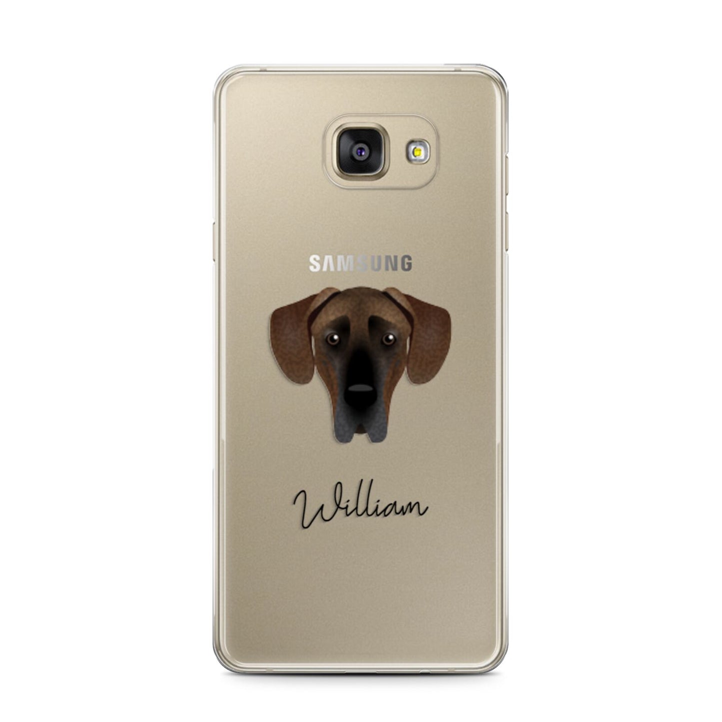 Great Dane Personalised Samsung Galaxy A7 2016 Case on gold phone