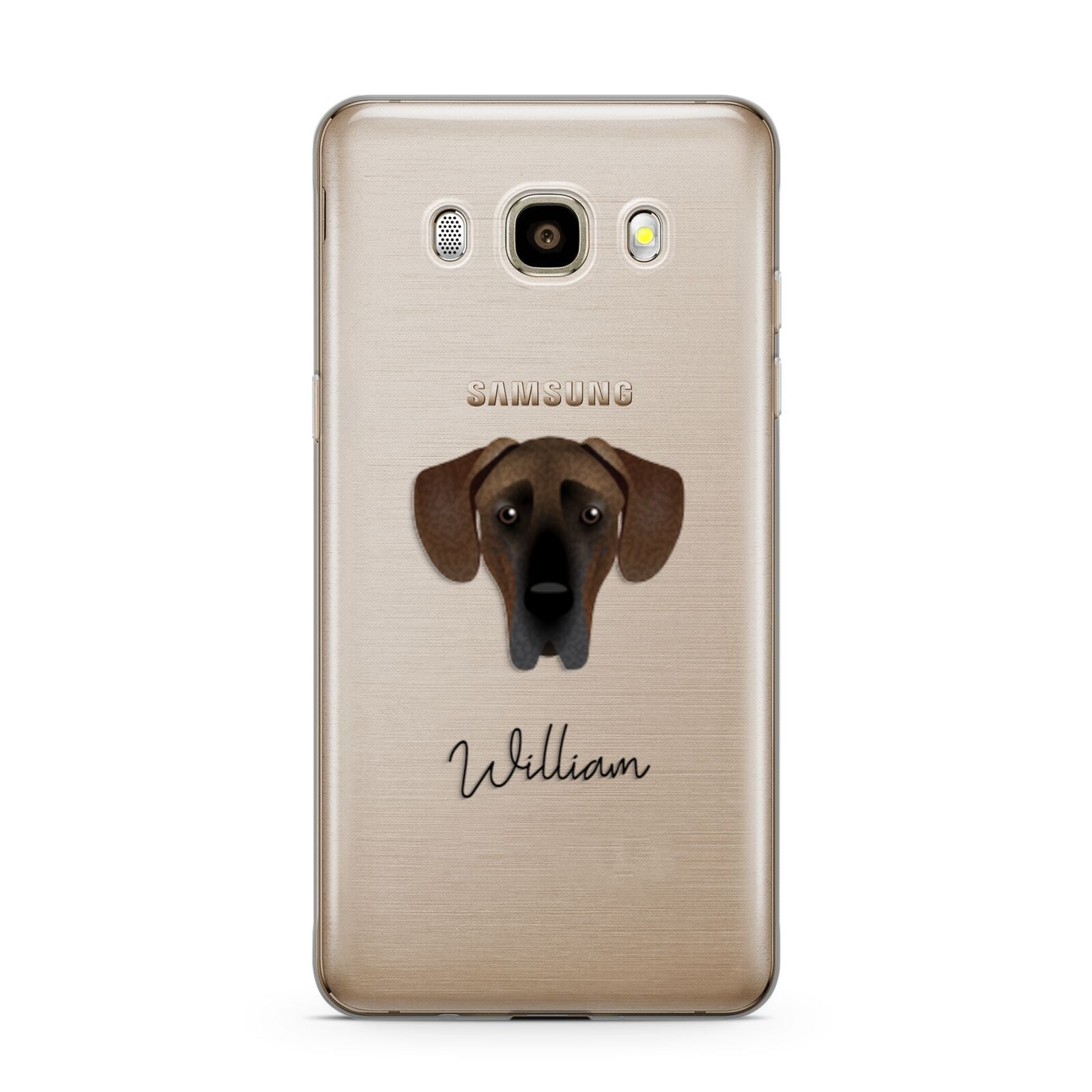 Great Dane Personalised Samsung Galaxy J7 2016 Case on gold phone