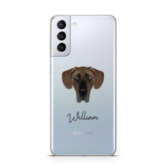 Great Dane Personalised Samsung S21 Plus Phone Case