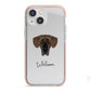 Great Dane Personalised iPhone 13 Mini TPU Impact Case with Pink Edges