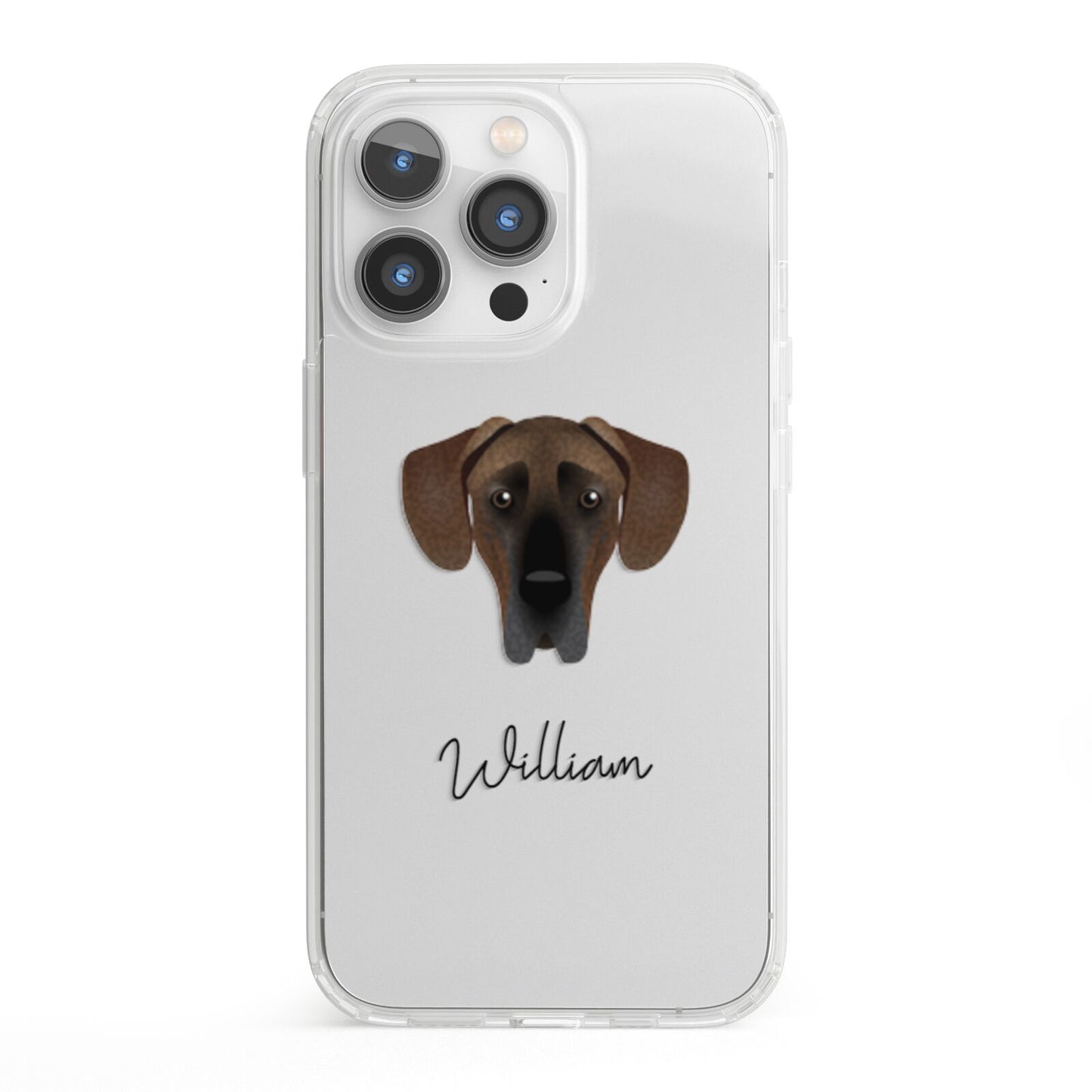 Great Dane Personalised iPhone 13 Pro Clear Bumper Case