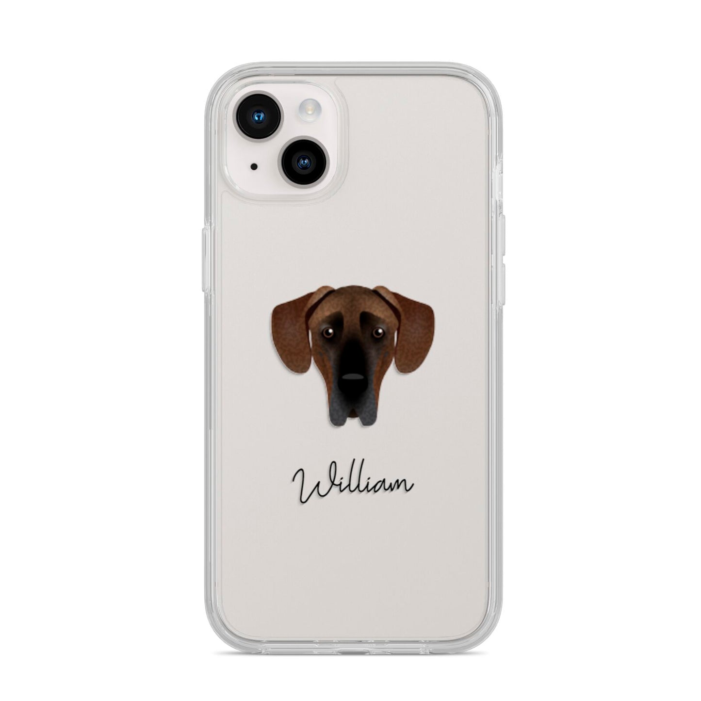 Great Dane Personalised iPhone 14 Plus Clear Tough Case Starlight
