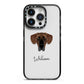 Great Dane Personalised iPhone 14 Pro Black Impact Case on Silver phone