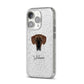 Great Dane Personalised iPhone 14 Pro Glitter Tough Case Silver Angled Image