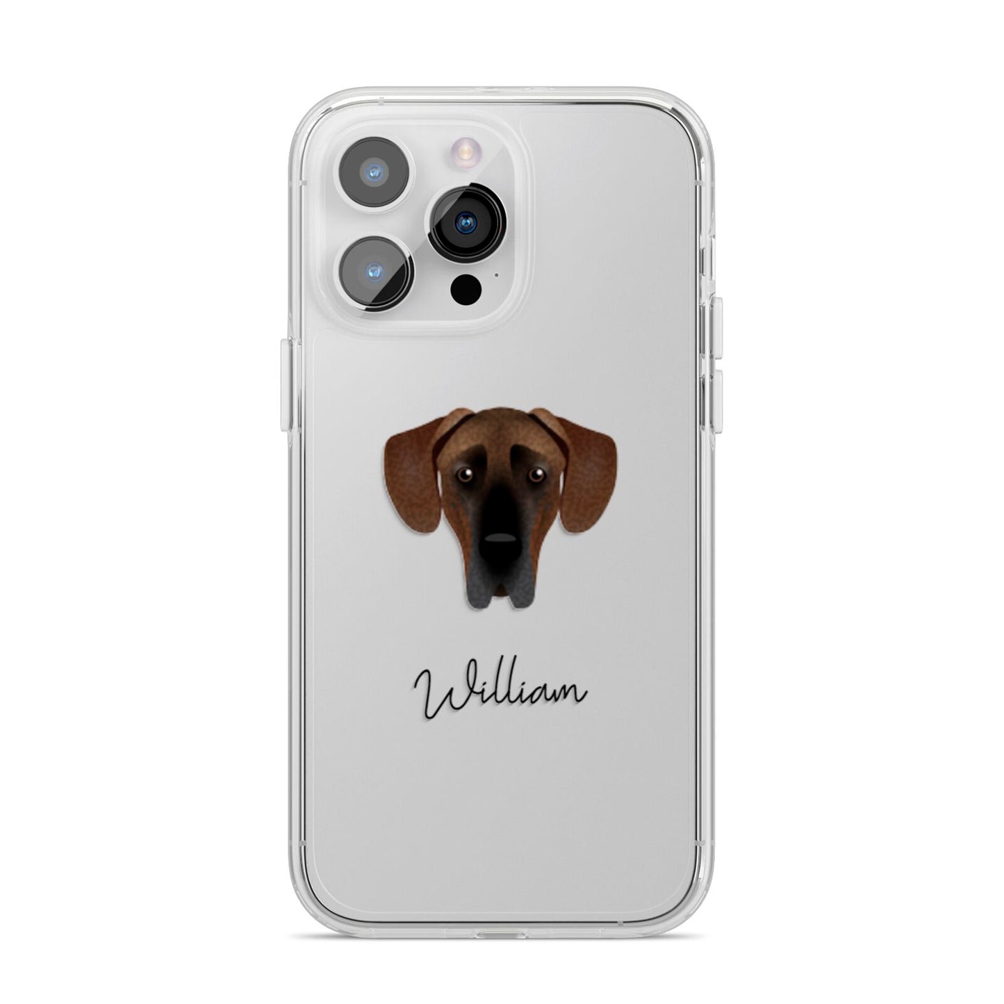 Great Dane Personalised iPhone 14 Pro Max Clear Tough Case Silver