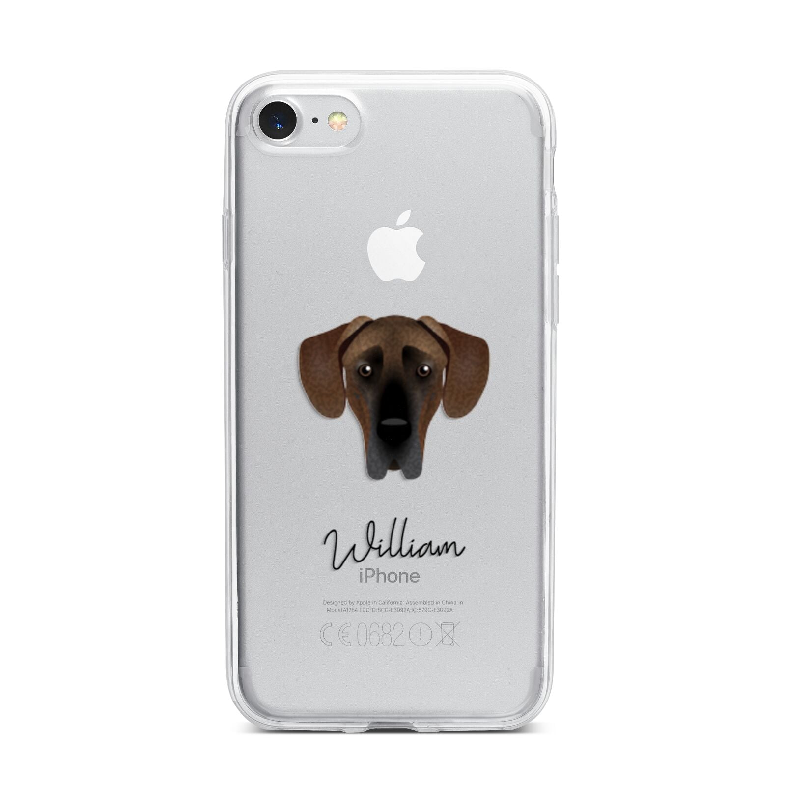 Great Dane Personalised iPhone 7 Bumper Case on Silver iPhone