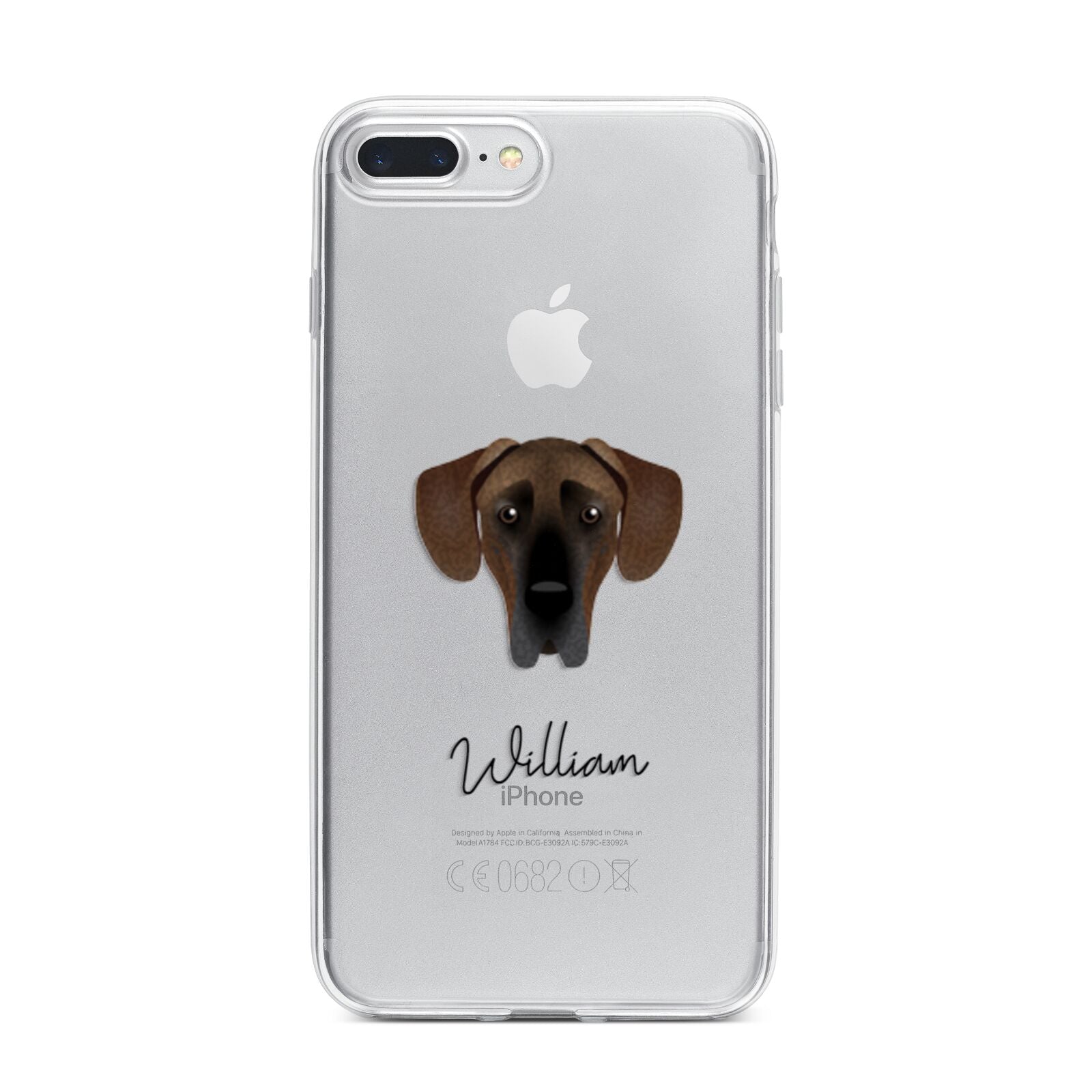 Great Dane Personalised iPhone 7 Plus Bumper Case on Silver iPhone