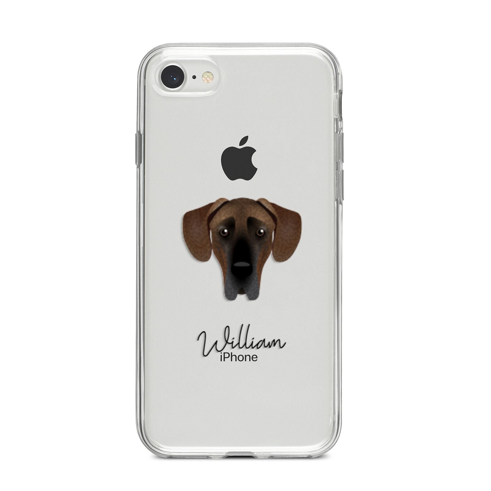 Great Dane Personalised iPhone 8 Bumper Case on Silver iPhone