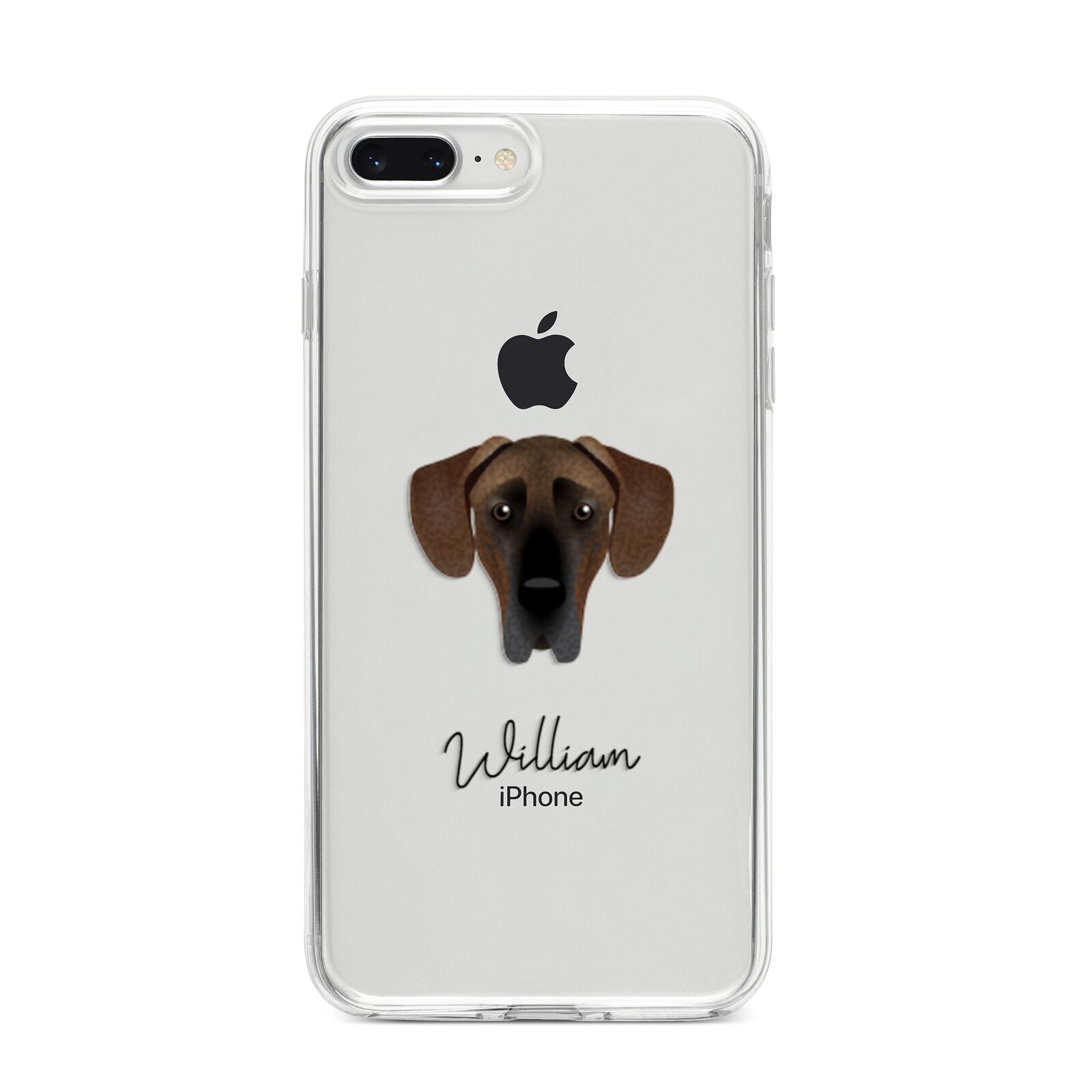 Great Dane Personalised iPhone 8 Plus Bumper Case on Silver iPhone