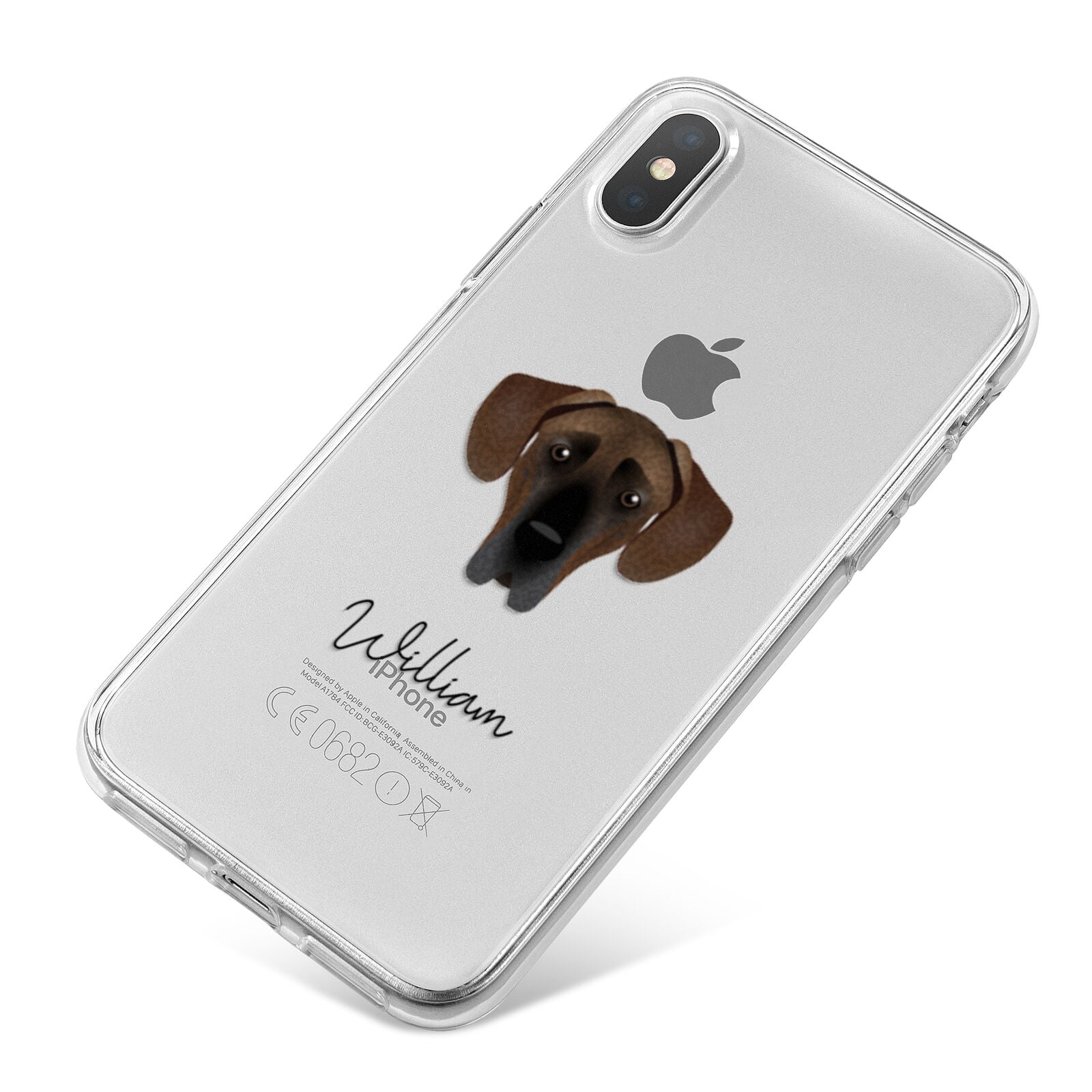 Great Dane Personalised iPhone X Bumper Case on Silver iPhone