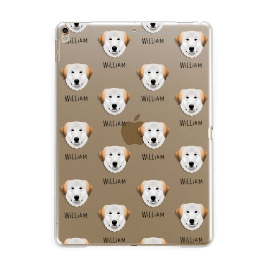 Great Pyrenees Icon with Name Apple iPad Gold Case