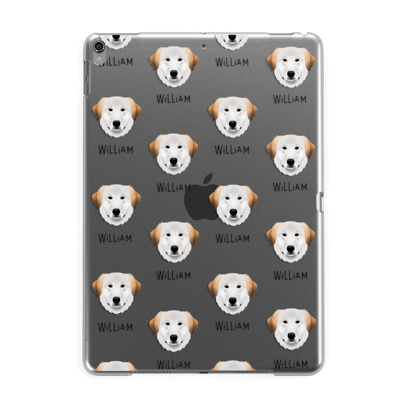 Great Pyrenees Icon with Name Apple iPad Grey Case