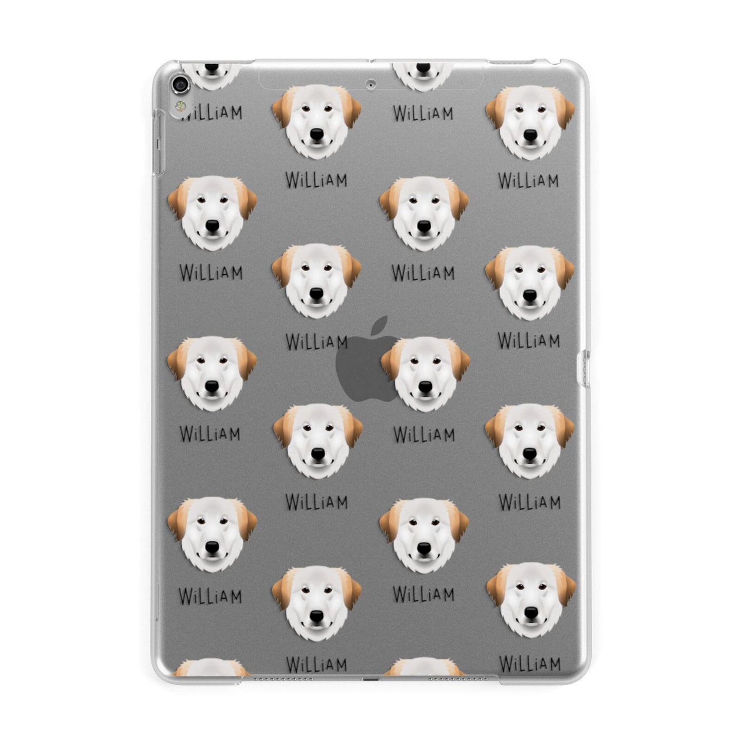 Great Pyrenees Icon with Name Apple iPad Silver Case