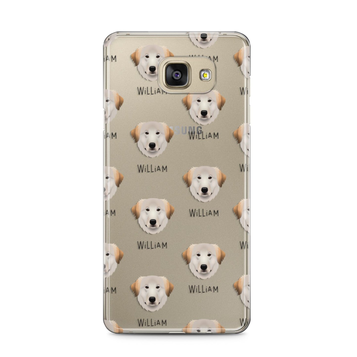 Great Pyrenees Icon with Name Samsung Galaxy A5 2016 Case on gold phone