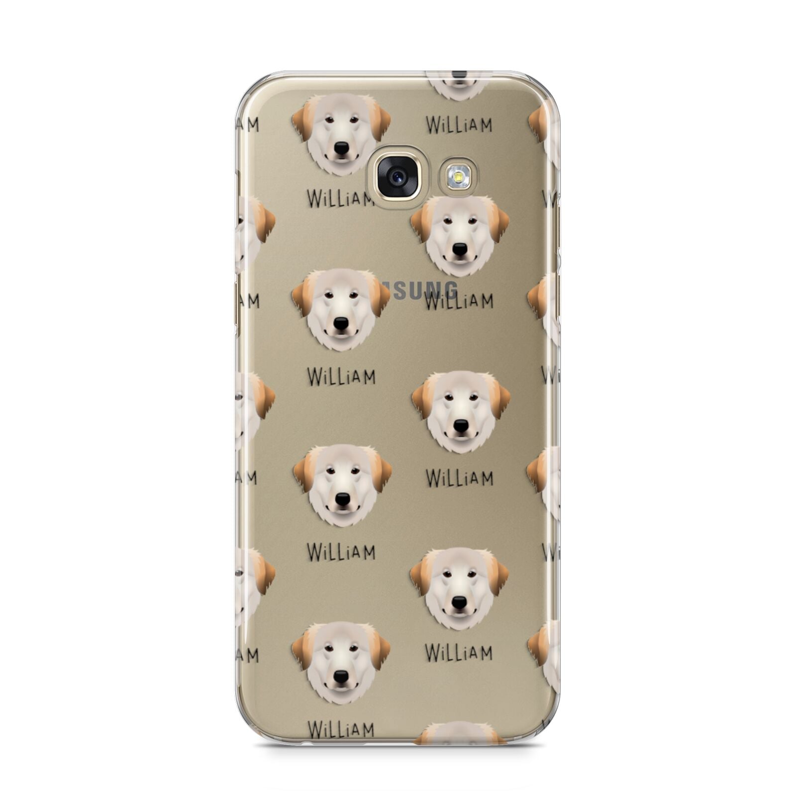 Great Pyrenees Icon with Name Samsung Galaxy A5 2017 Case on gold phone