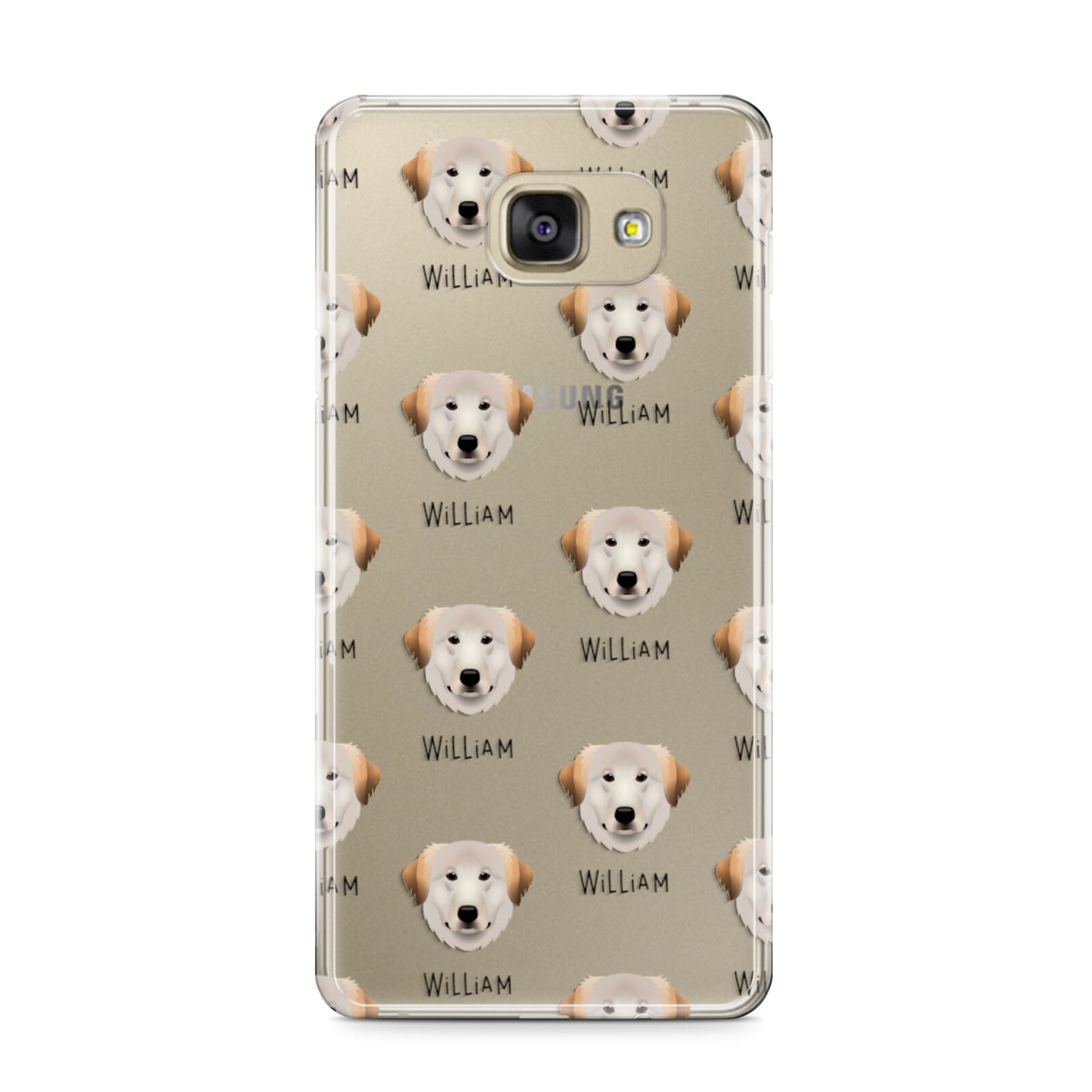 Great Pyrenees Icon with Name Samsung Galaxy A9 2016 Case on gold phone