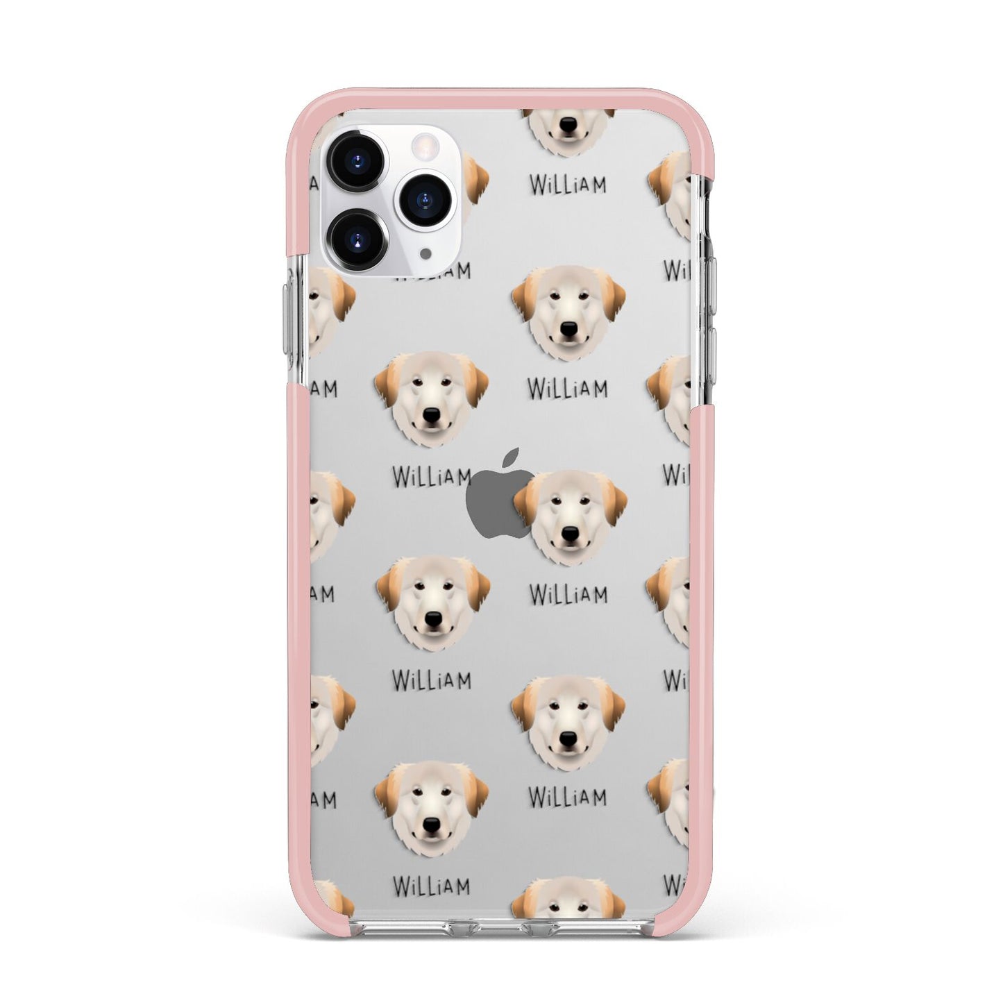 Great Pyrenees Icon with Name iPhone 11 Pro Max Impact Pink Edge Case