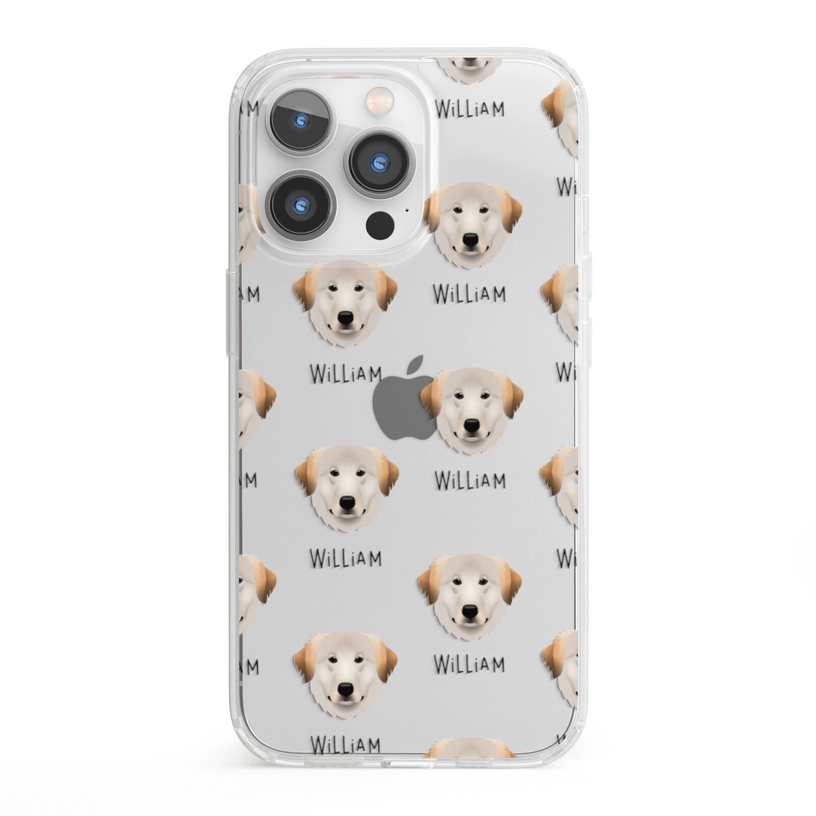 Great Pyrenees Icon with Name iPhone 13 Pro Clear Bumper Case