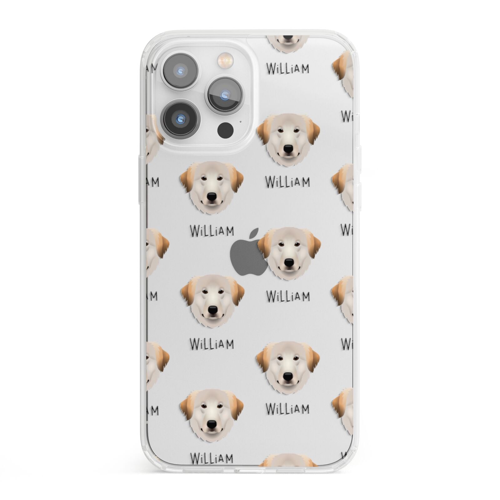 Great Pyrenees Icon with Name iPhone 13 Pro Max Clear Bumper Case