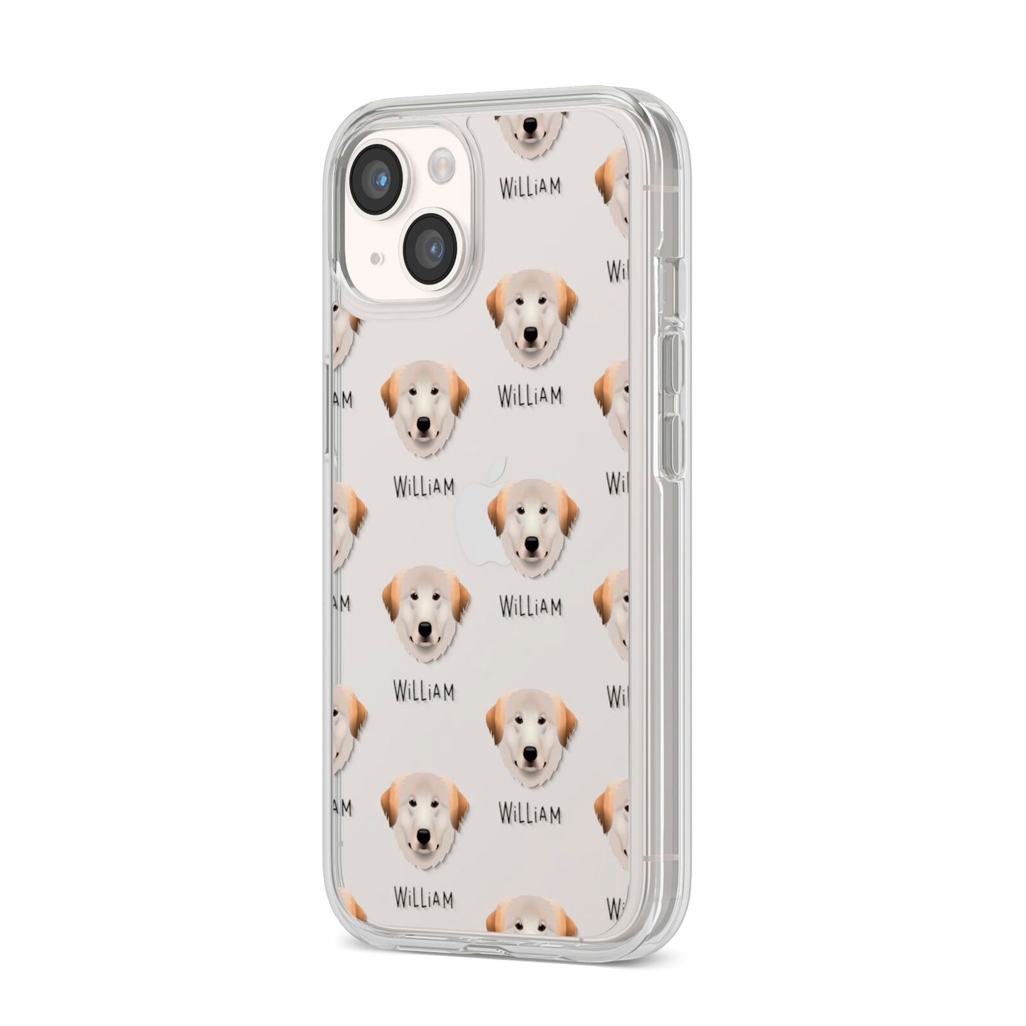 Great Pyrenees Icon with Name iPhone 14 Clear Tough Case Starlight Angled Image