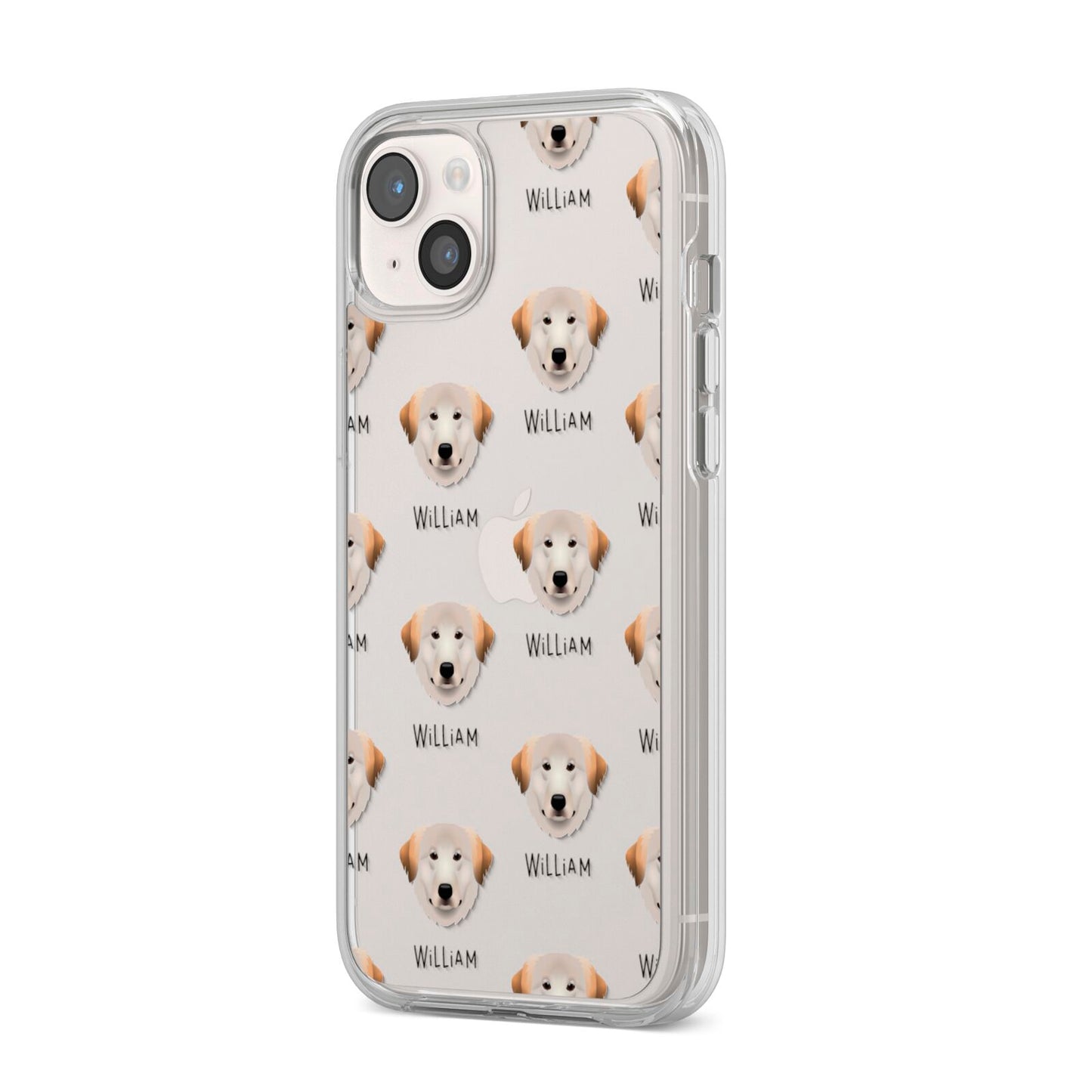 Great Pyrenees Icon with Name iPhone 14 Plus Clear Tough Case Starlight Angled Image