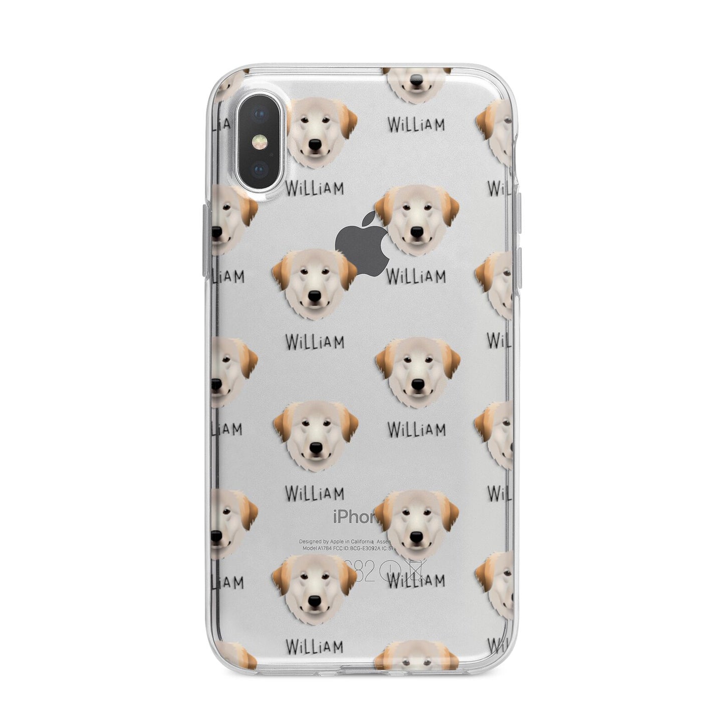 Great Pyrenees Icon with Name iPhone X Bumper Case on Silver iPhone Alternative Image 1