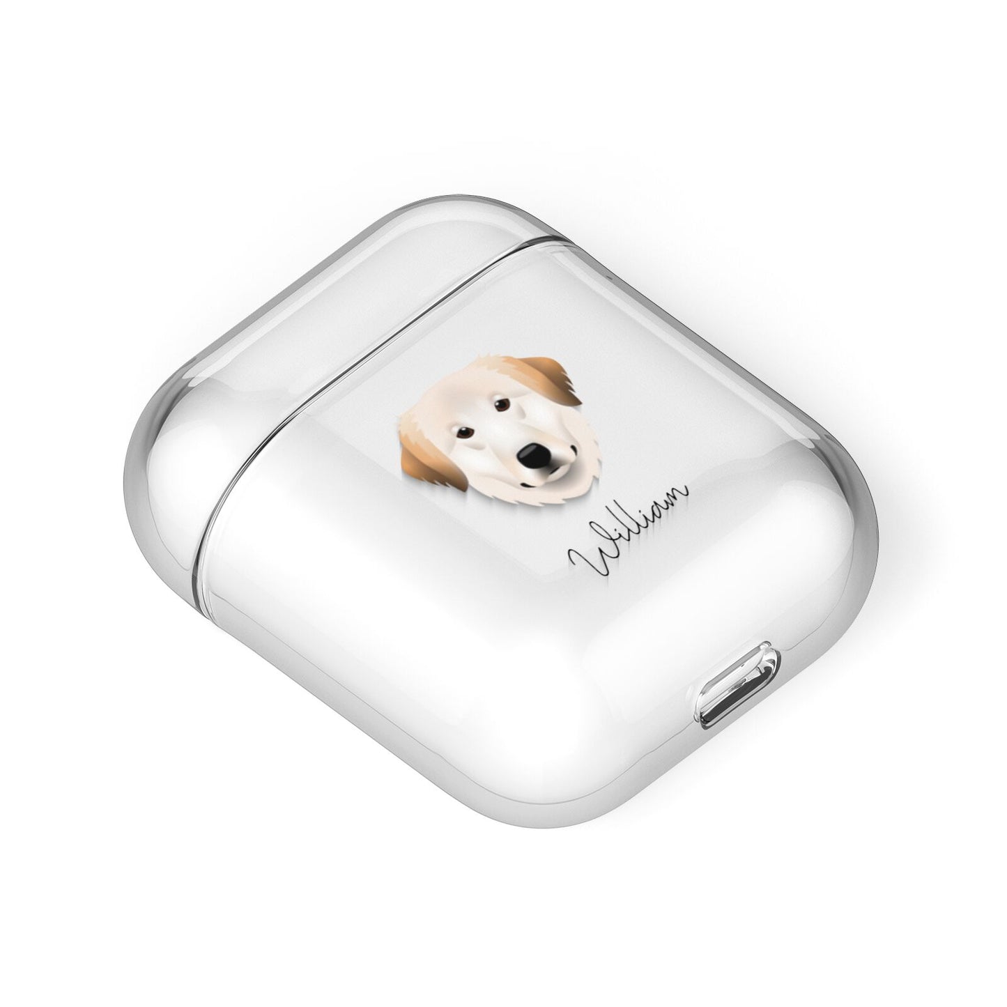 Great Pyrenees Personalised AirPods Case Laid Flat