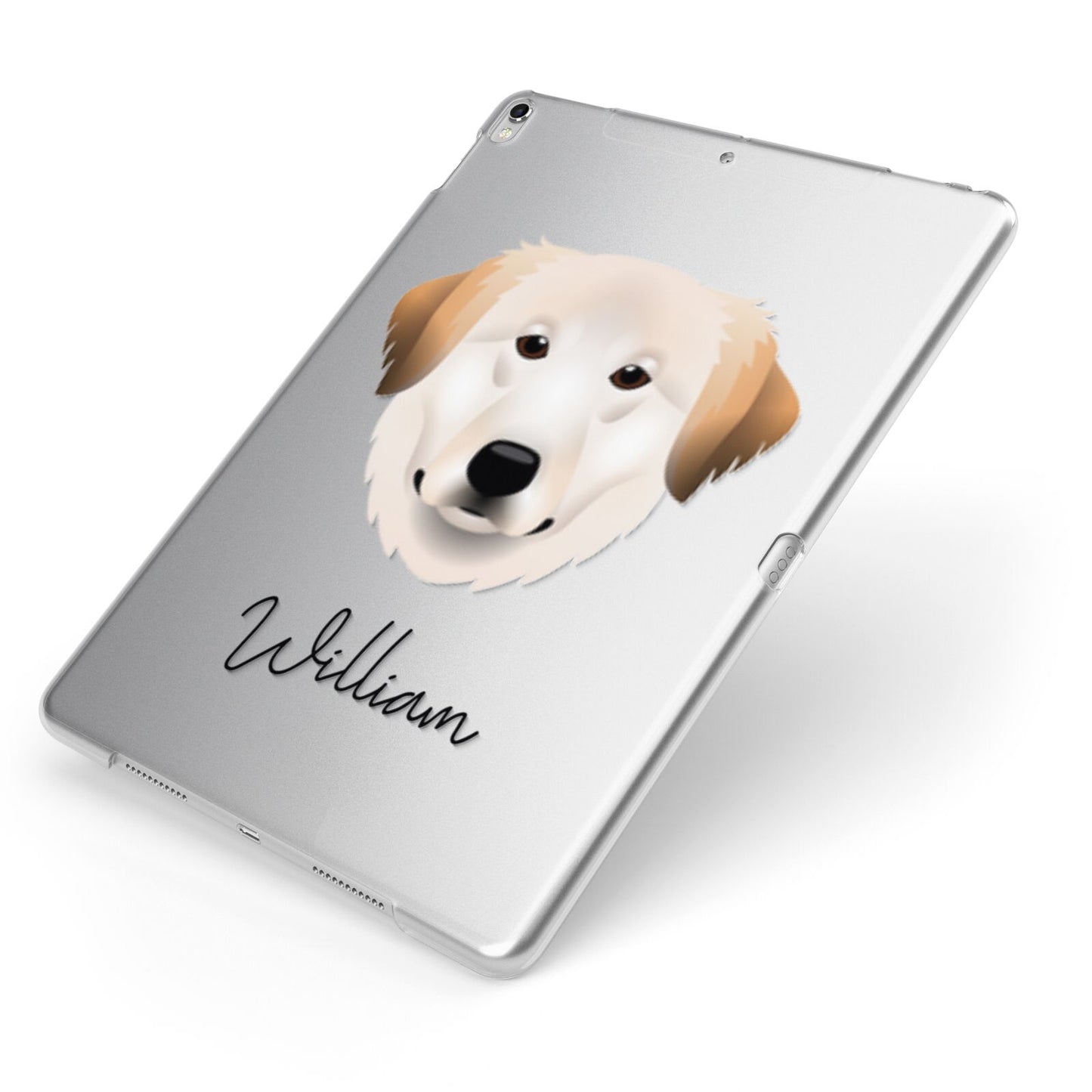 Great Pyrenees Personalised Apple iPad Case on Silver iPad Side View