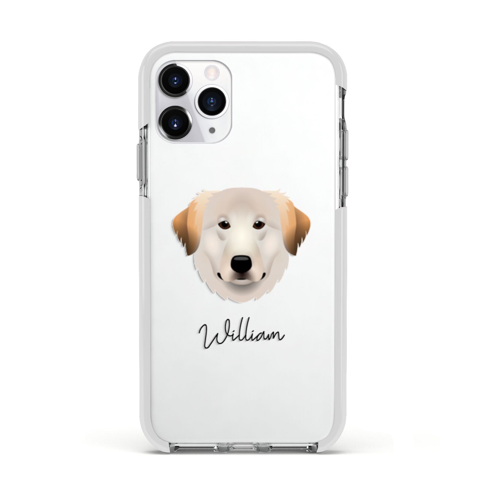 Great Pyrenees Personalised Apple iPhone 11 Pro in Silver with White Impact Case