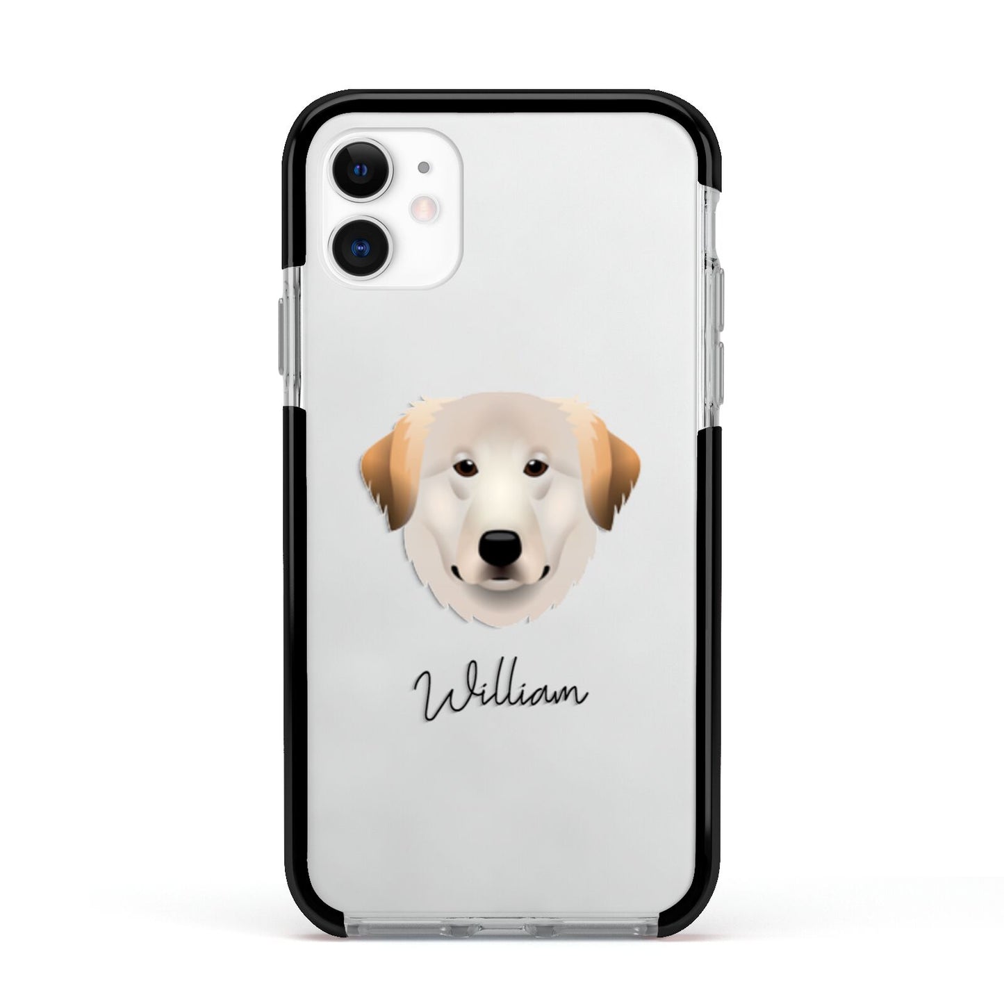 Great Pyrenees Personalised Apple iPhone 11 in White with Black Impact Case