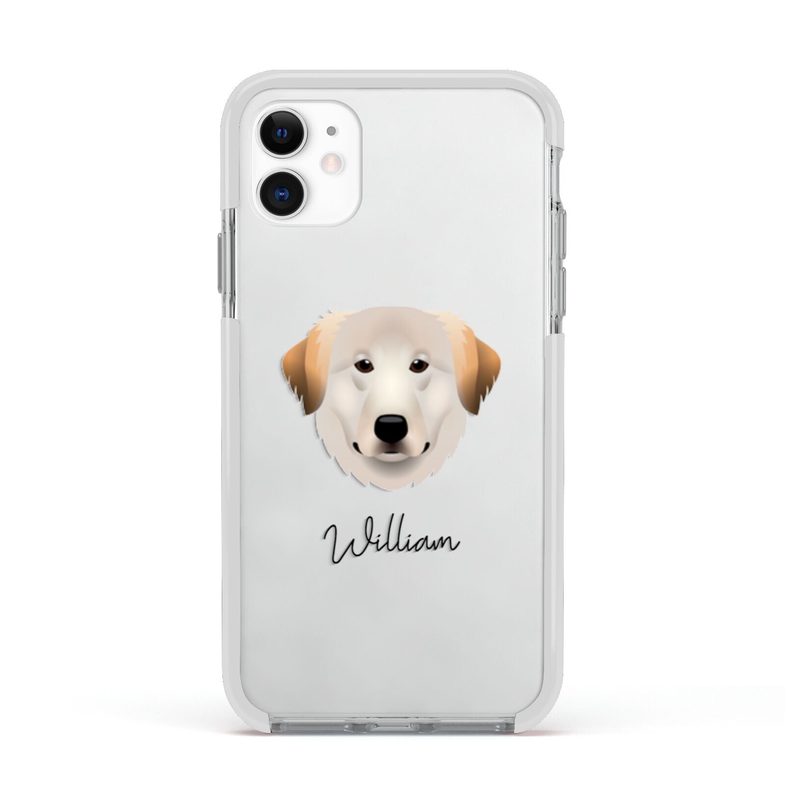 Great Pyrenees Personalised Apple iPhone 11 in White with White Impact Case