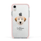 Great Pyrenees Personalised Apple iPhone XR Impact Case Pink Edge on Silver Phone