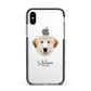 Great Pyrenees Personalised Apple iPhone Xs Impact Case Black Edge on Silver Phone