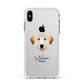 Great Pyrenees Personalised Apple iPhone Xs Max Impact Case White Edge on Silver Phone
