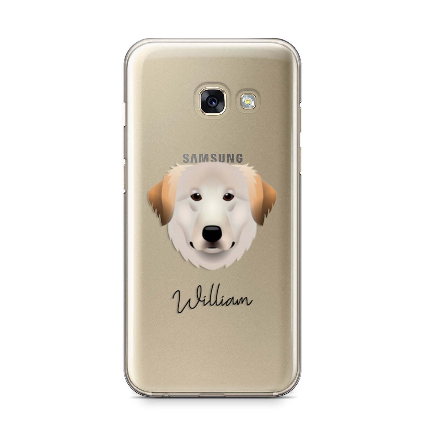 Great Pyrenees Personalised Samsung Galaxy A3 2017 Case on gold phone